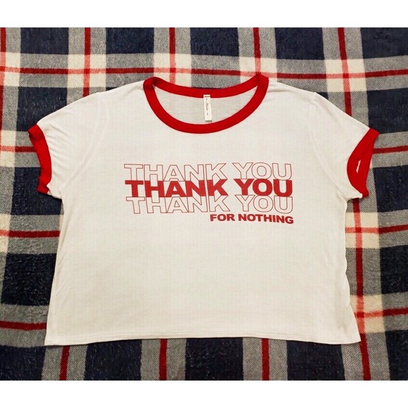 Atticute Tops - "Thank you for nothing" crop top